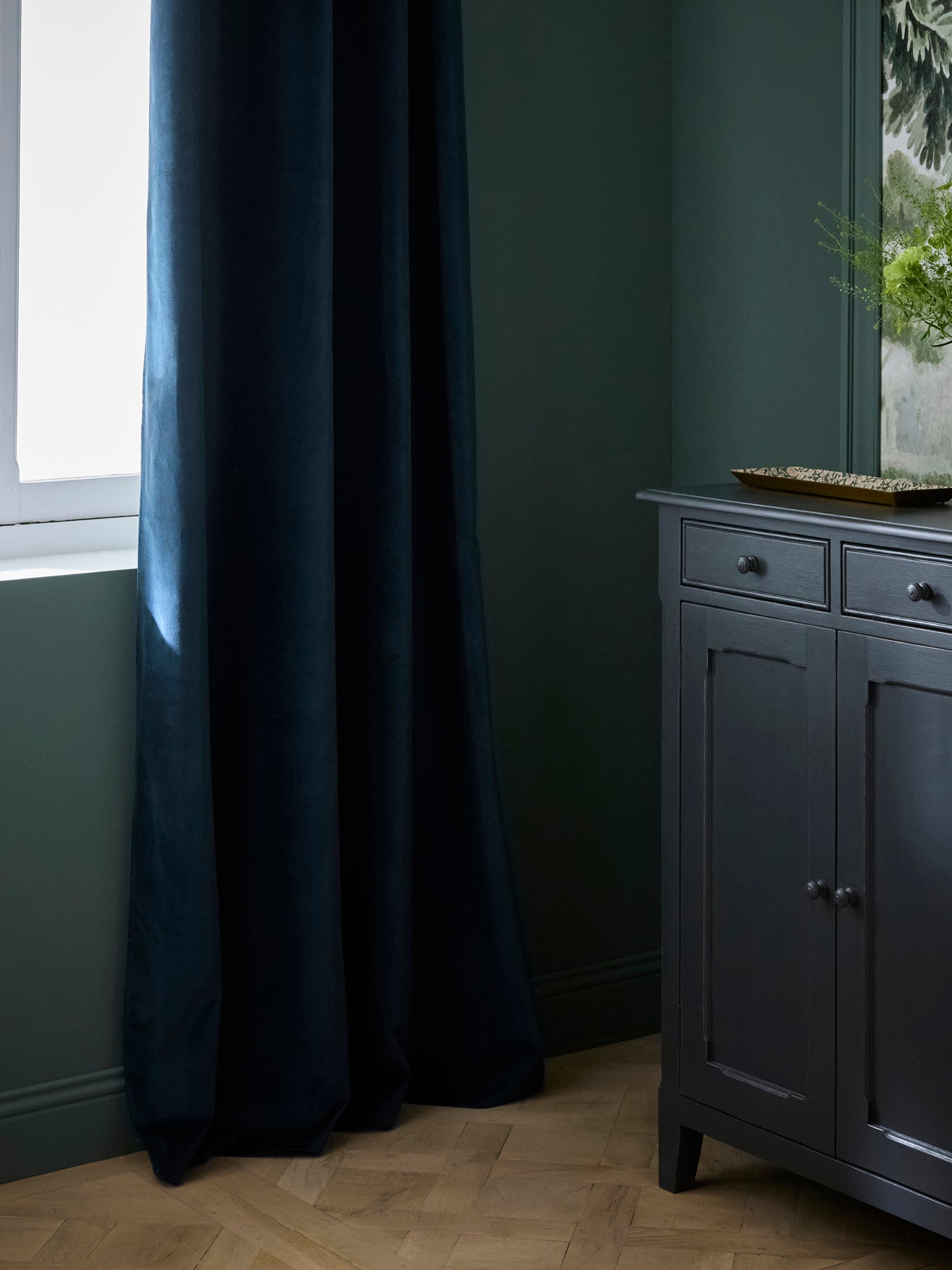 Rideau en velours ras à oeillets