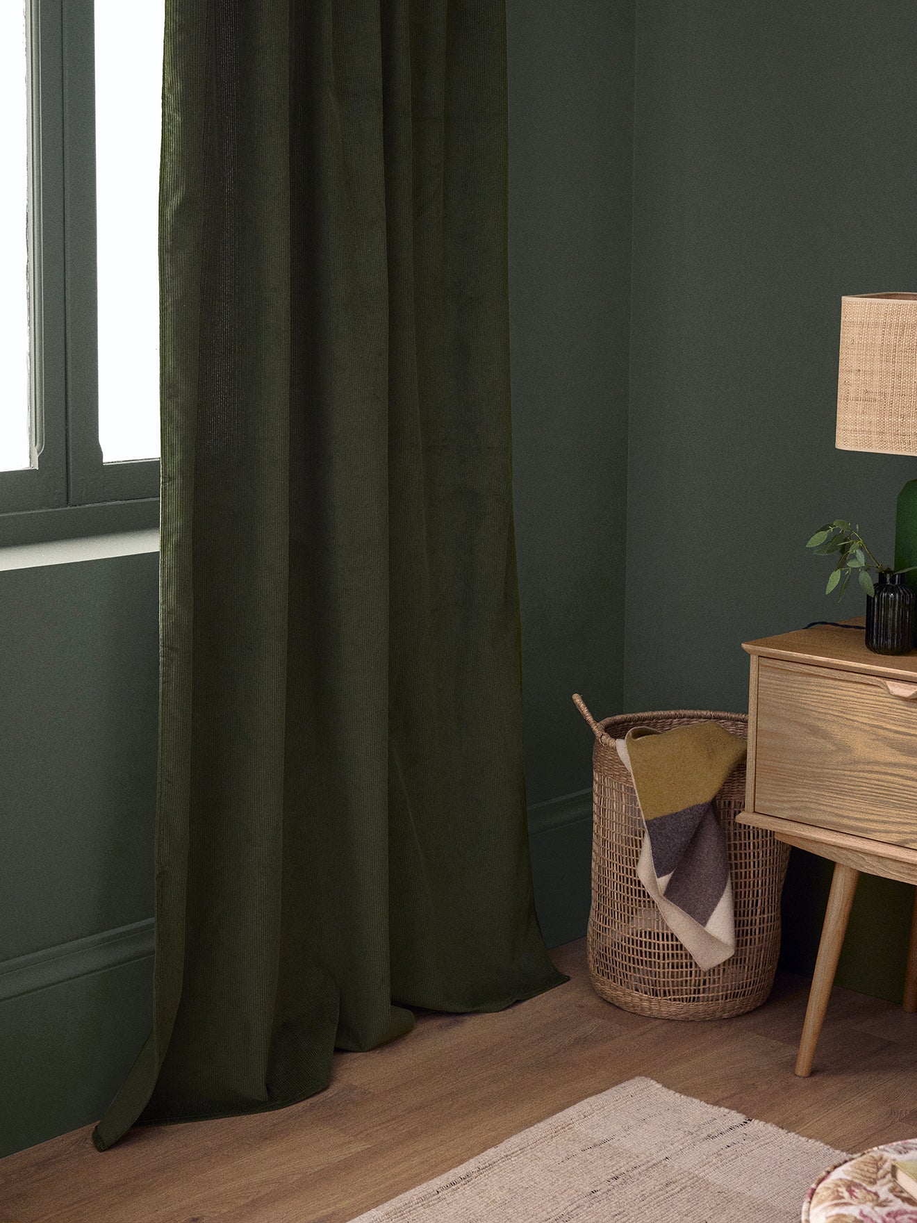 Kord-Samtvorhang mit Ösen