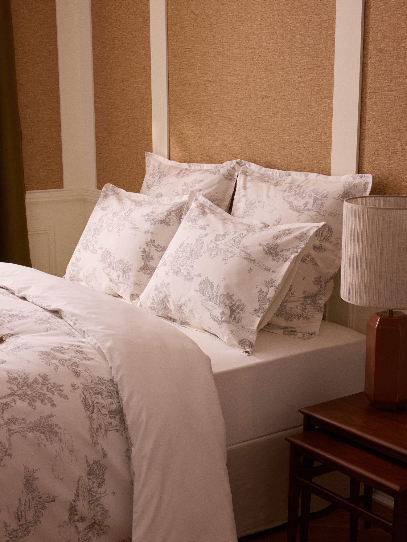 Kopfkissenbezug aus Baumwoll-Perkal « Toile de Jouy-Esprit »