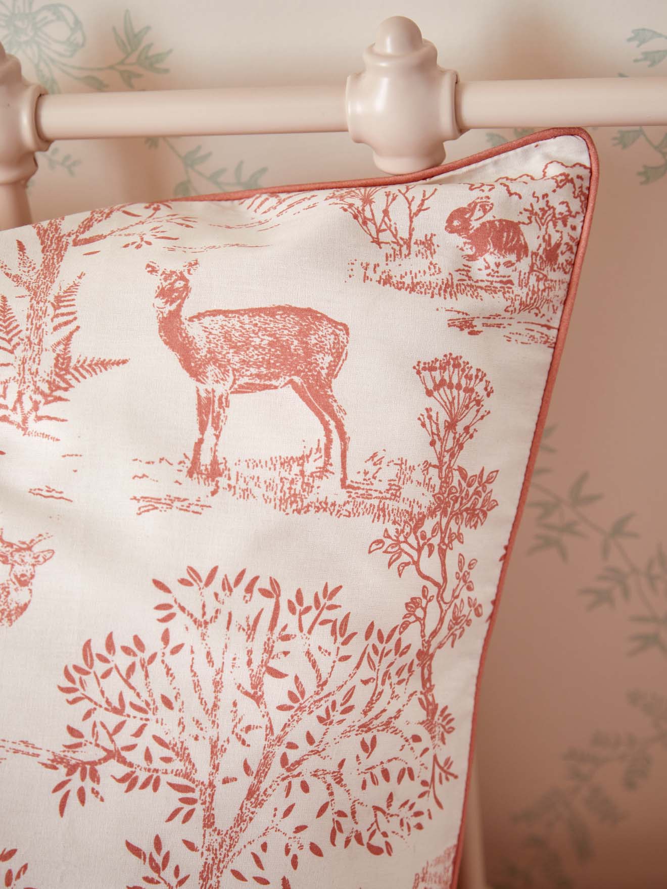 Taie d'oreiller coton "Esprit petit Jouy"