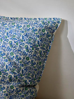 Taie d'oreiller percale de coton et tissu Liberty