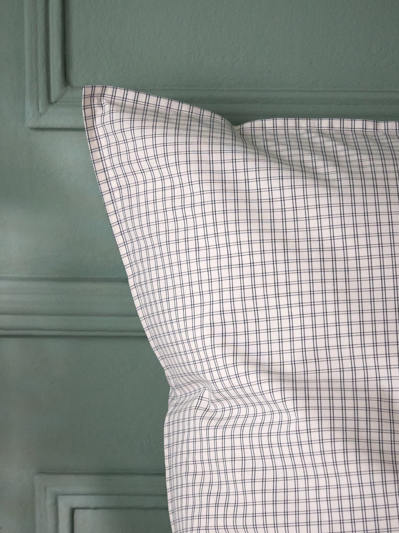 Taie d'oreiller percale de coton tissé teint  "Marin"