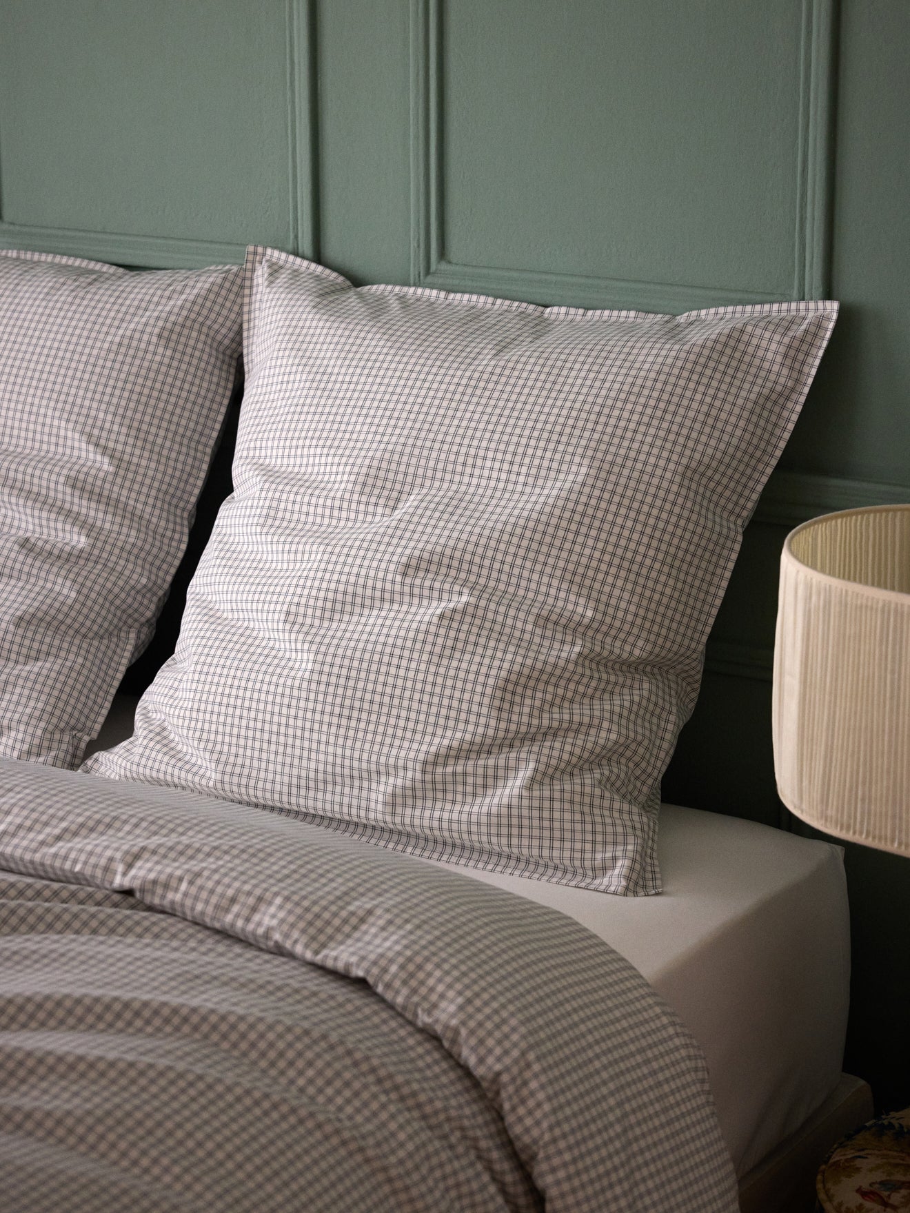 Taie d'oreiller percale de coton tissé teint  "Marin"