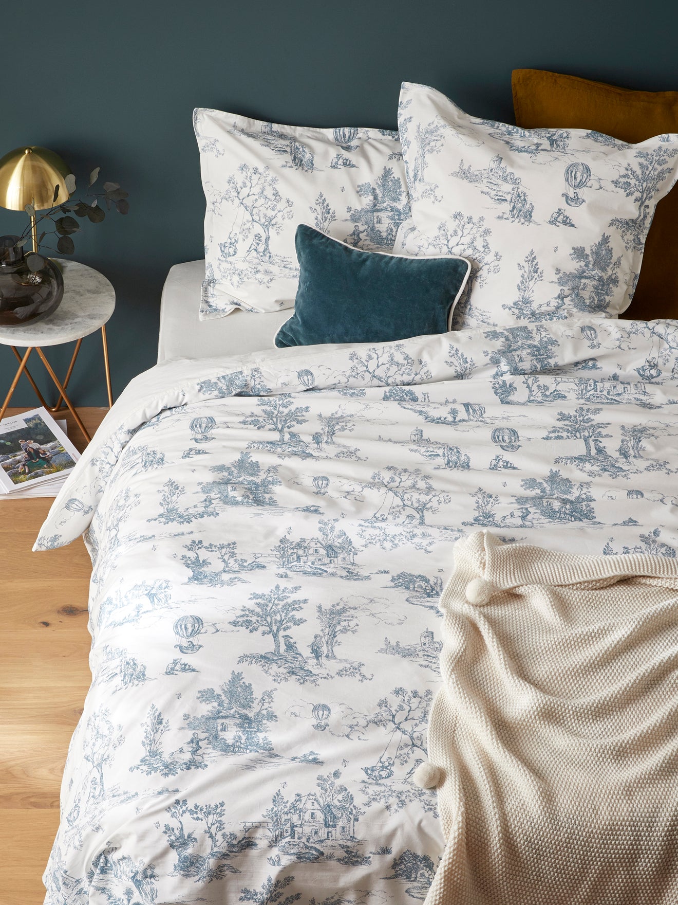 Einfarbiges Spannbettlaken aus Baumwoll-Perkal « Jouy »