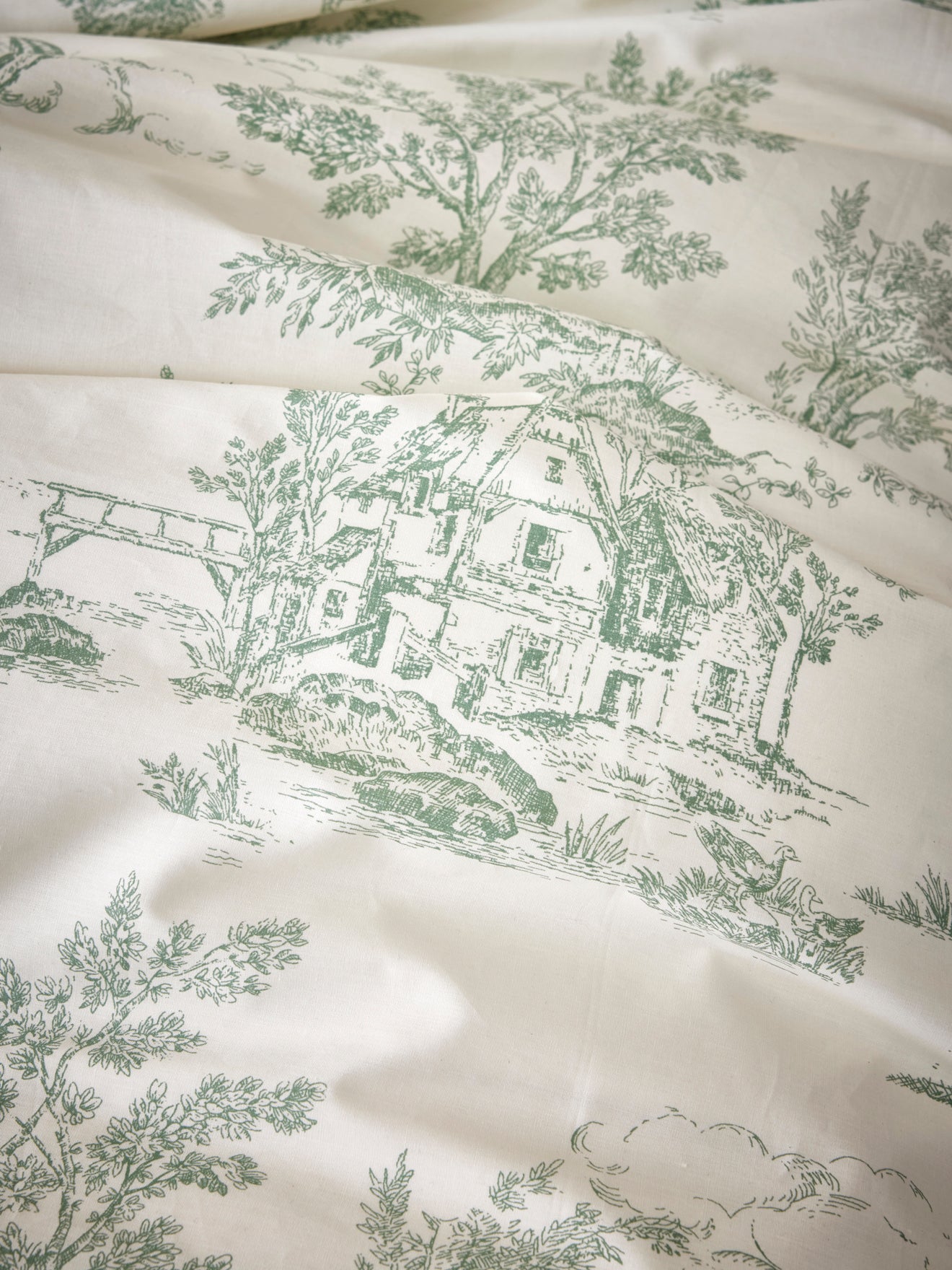 Housse de couette percale de coton "Esprit toile de Jouy"