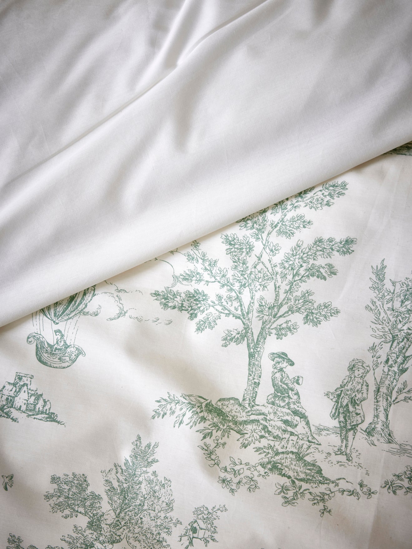Housse de couette percale de coton "Esprit toile de Jouy"