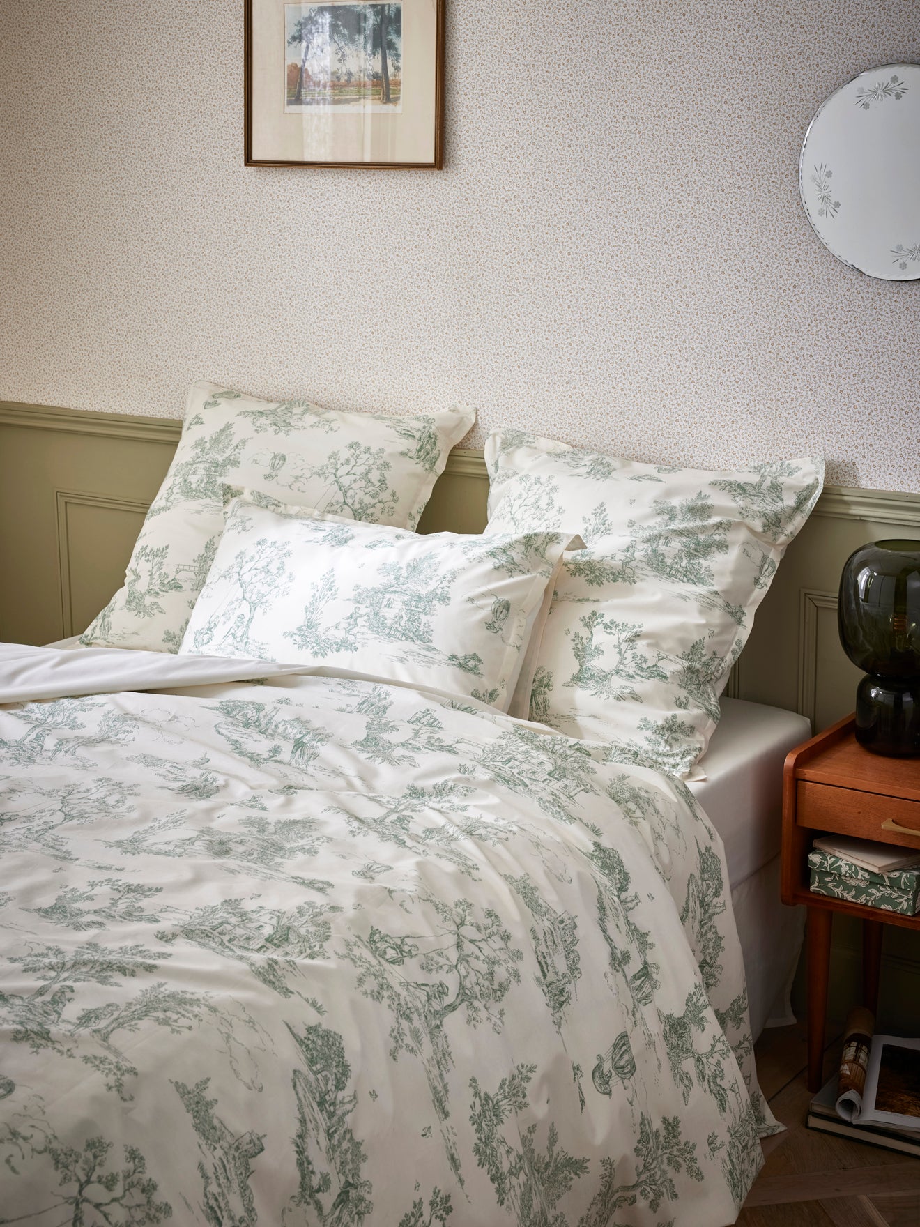 Housse de couette percale de coton "Esprit toile de Jouy"