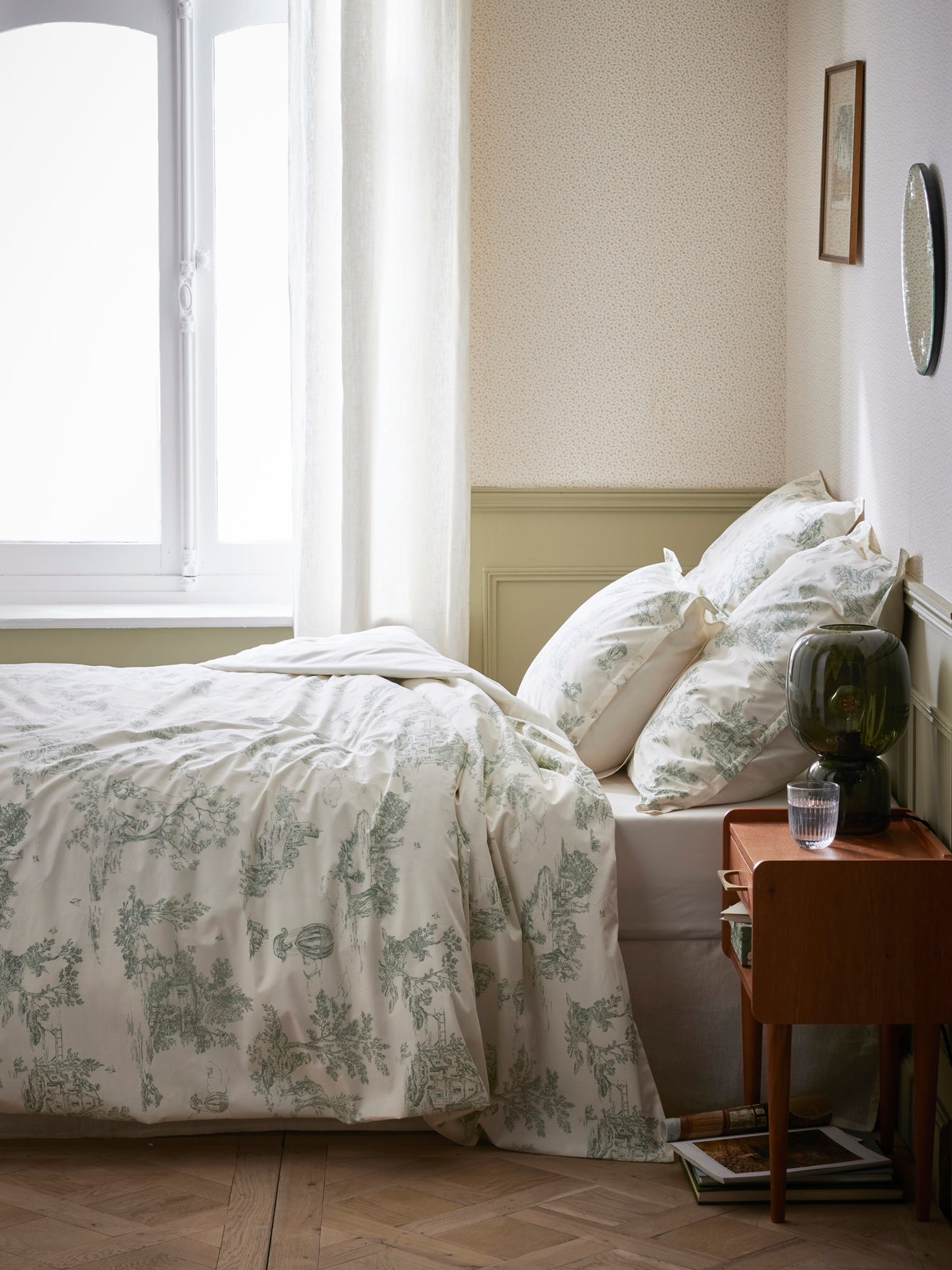 Housse de couette percale de coton "Esprit toile de Jouy"