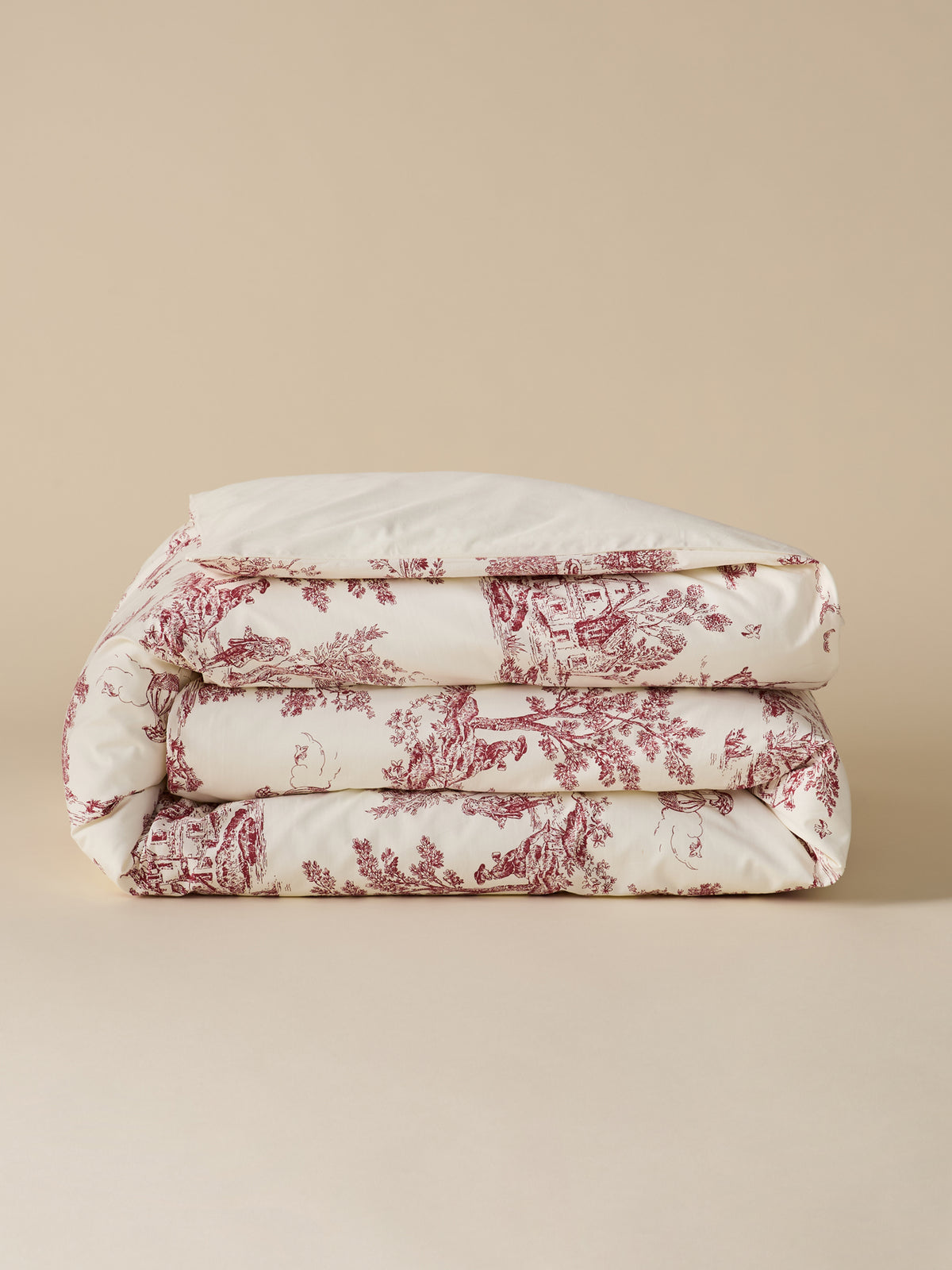 Housse de couette esprit toile de Jouy en percale de coton