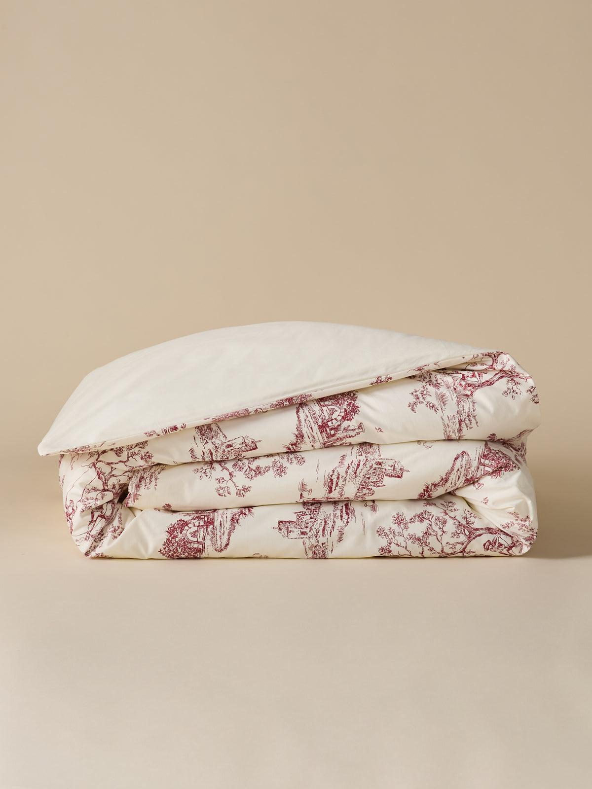 Housse de couette esprit toile de Jouy en percale de coton