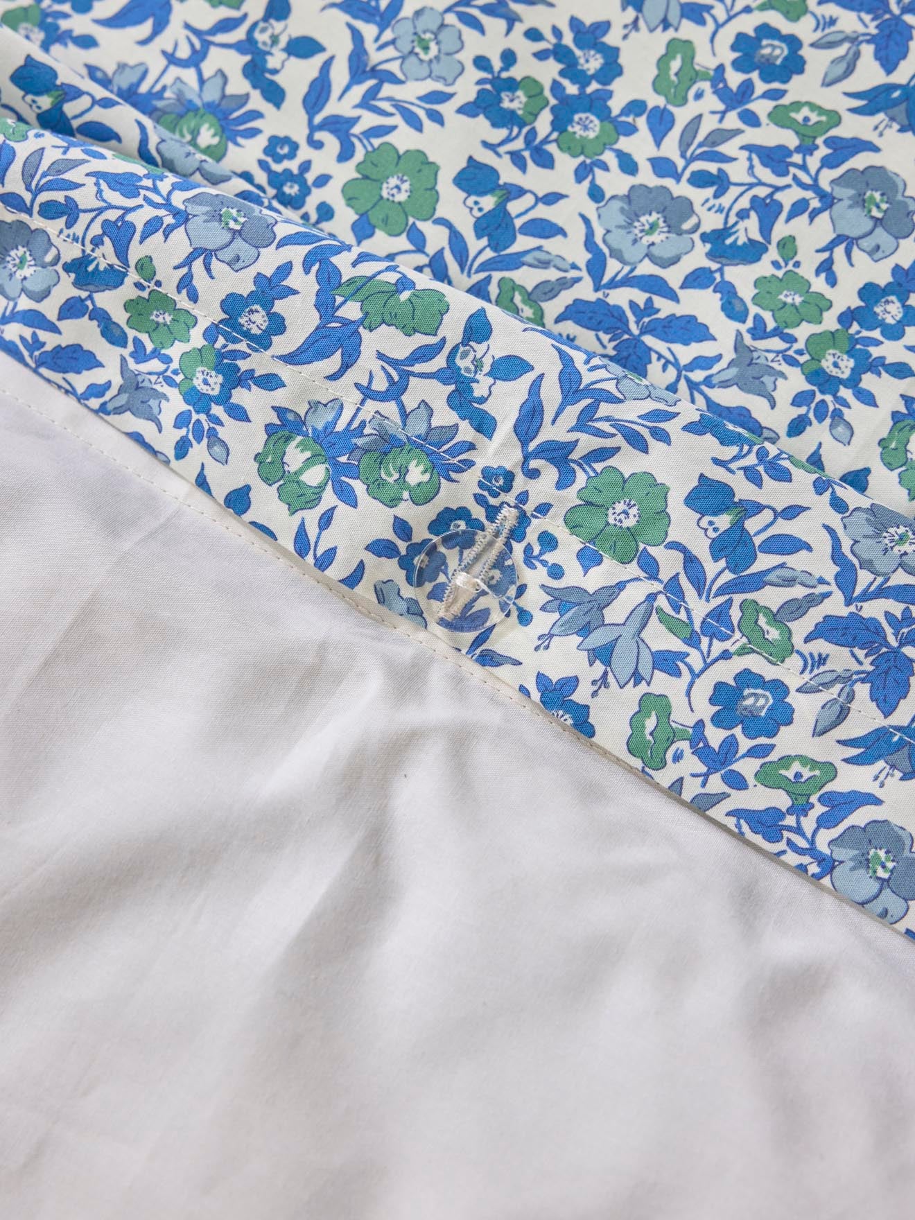 Housse de couette percale de coton et tissu Liberty