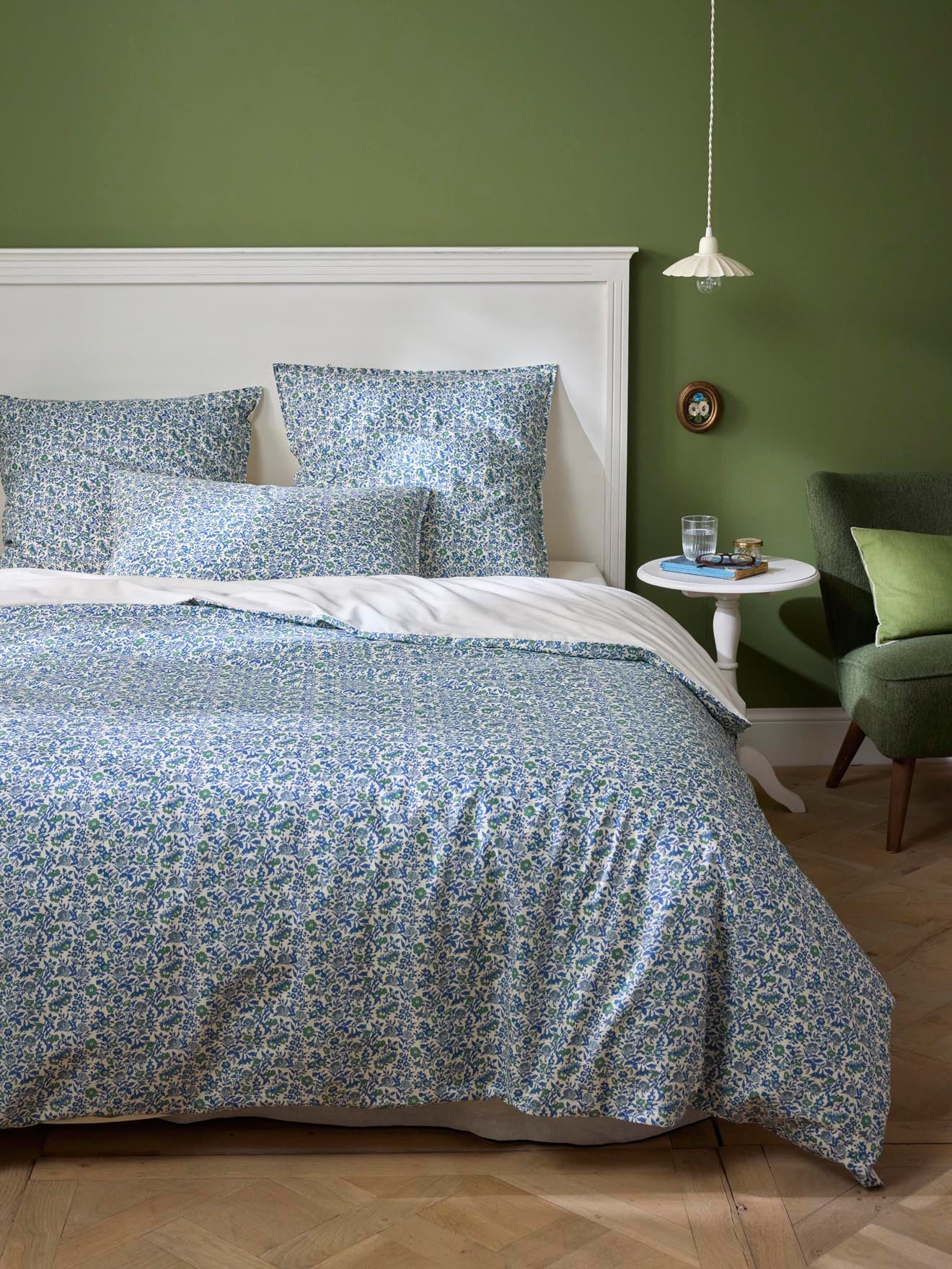 Housse de couette percale de coton et tissu Liberty