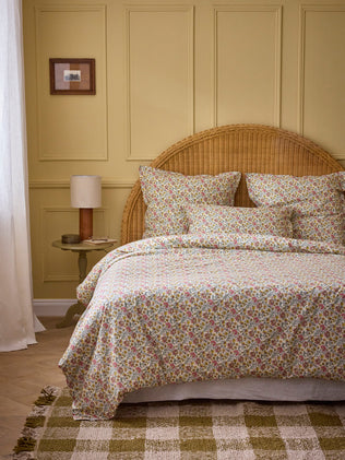 Housse de couette percale de coton "Bali rose"