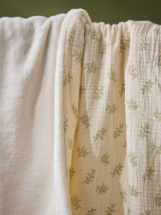 Plaid bébé gaze de coton et micro-polaire