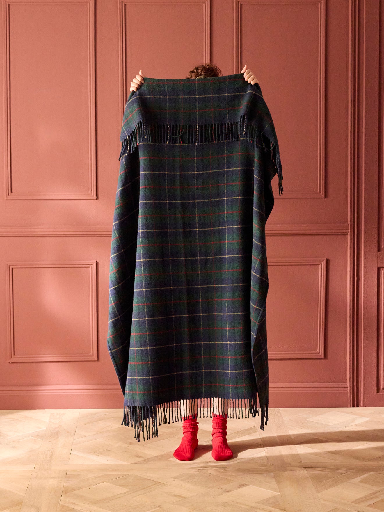 XL-Plaid im schottischen Stil - hauptsächlich aus Wolle