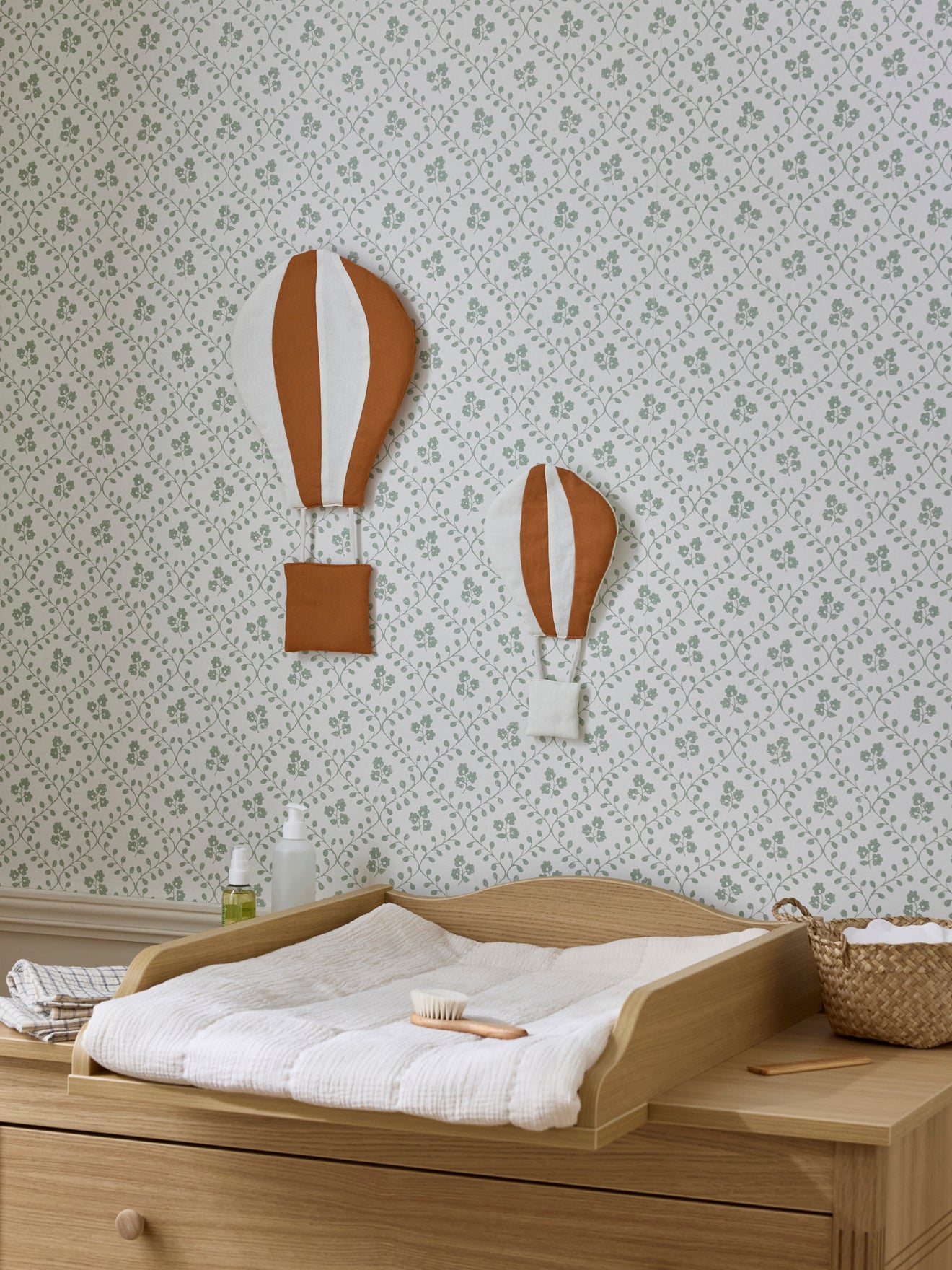 Déco murale Montgolfière en tissu par lot de 2