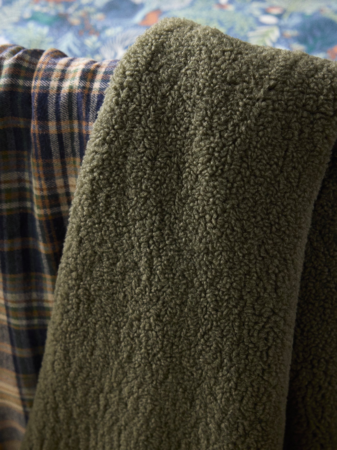 Plaid réversible sherpa et tartan