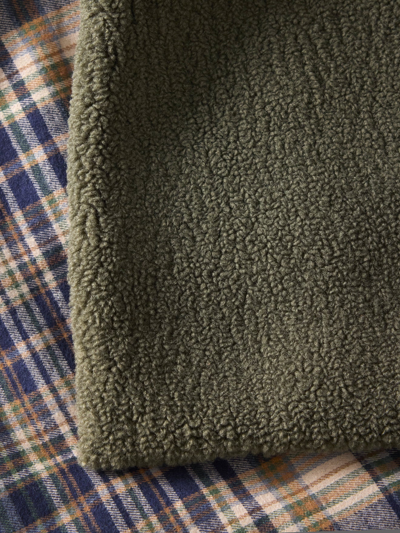 Plaid réversible sherpa et tartan