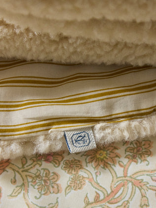 Plaid réversible sherpa et rayures