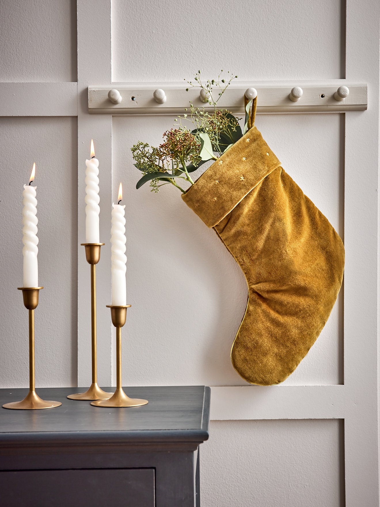 Große Nikolausstiefel aus Velours