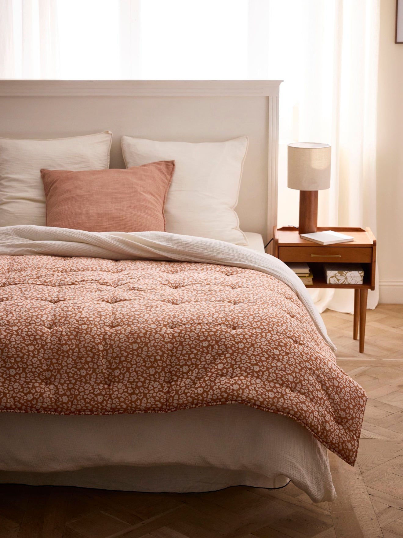 Boutis en coton - imprimé Fauve