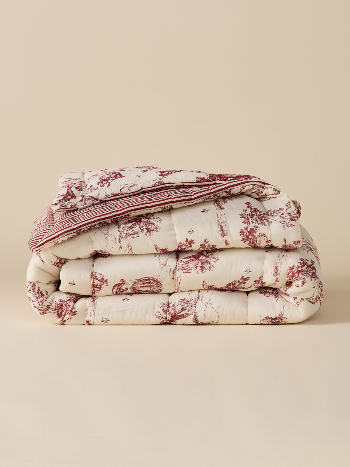 Boutis réversible esprit toile de Jouy