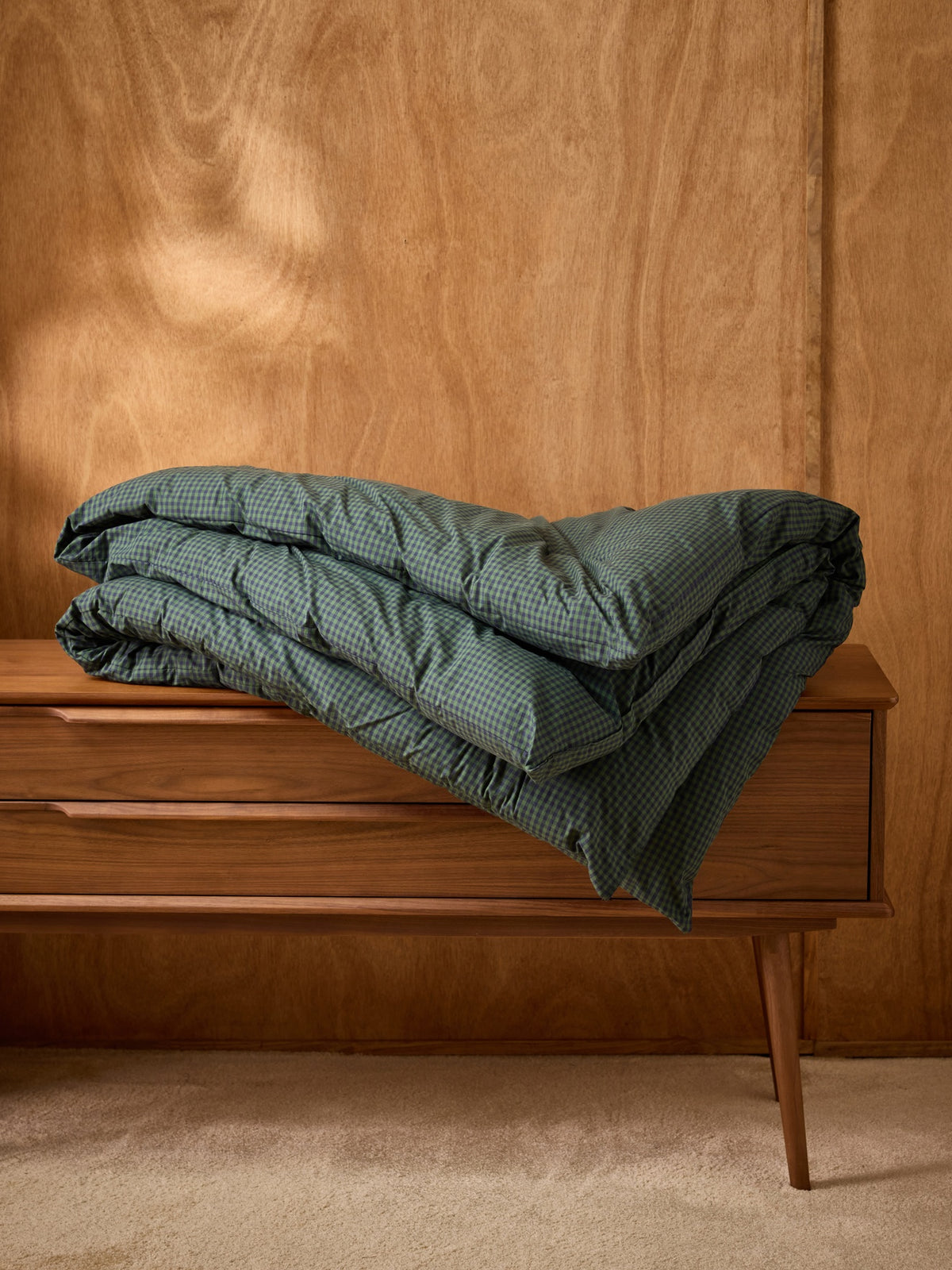 Wattierte Tagesdecke mit Vichy-Karos