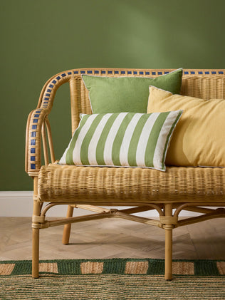 Housse de coussin rayée en coton/lin