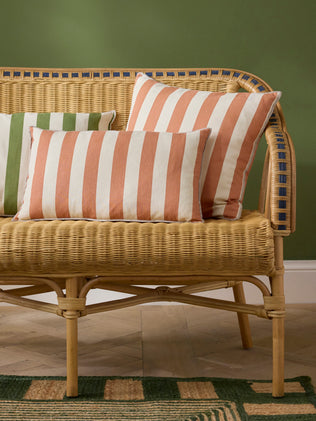 Housse de coussin rayée en coton/lin