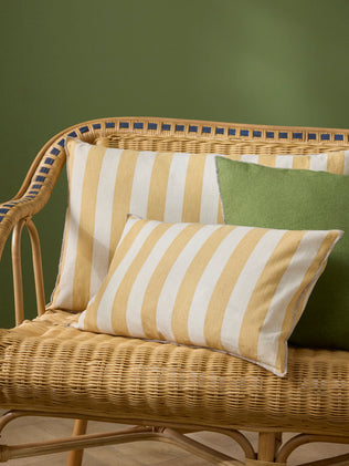 Housse de coussin rayée en coton/lin