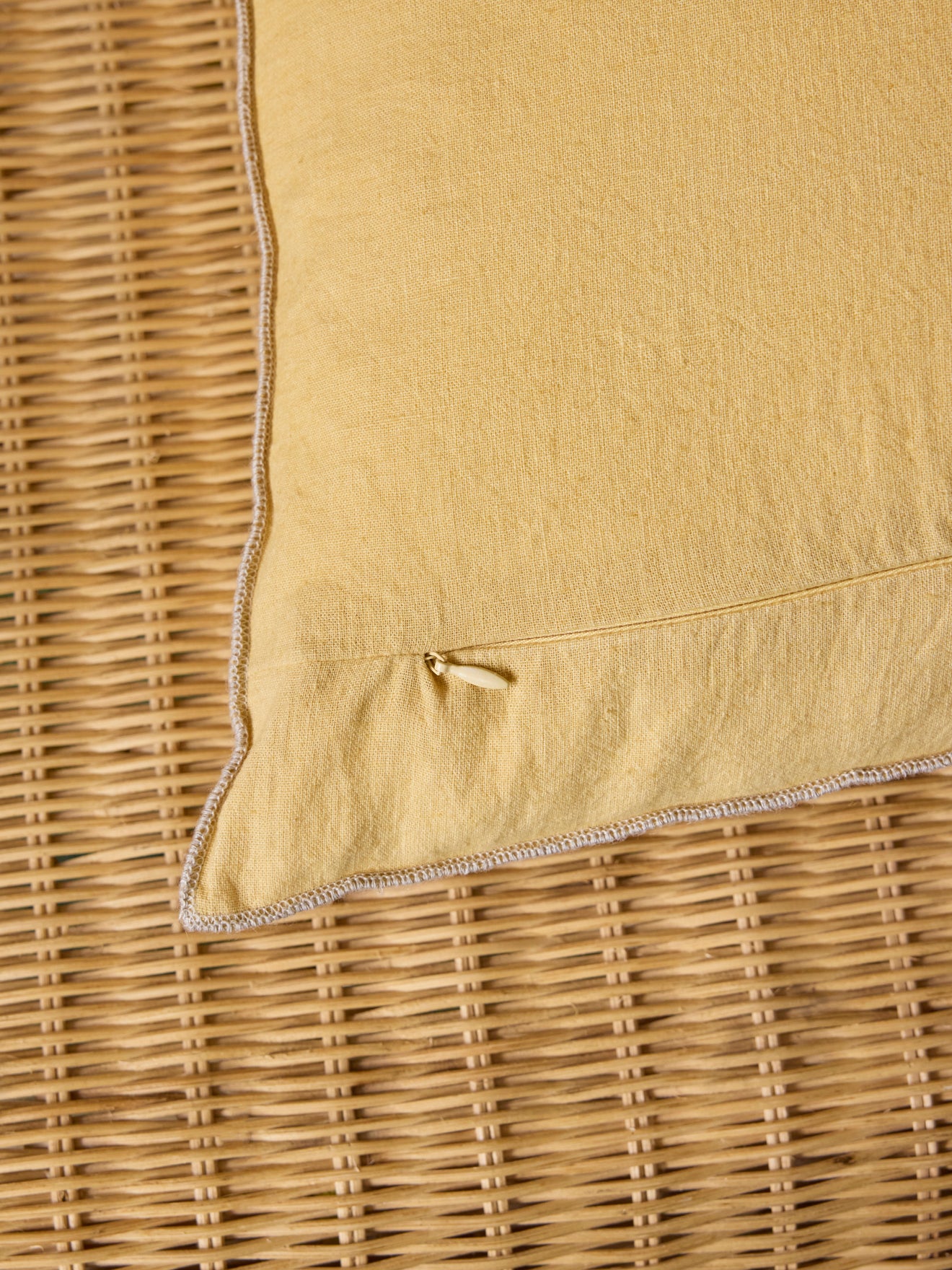 Housse de coussin unie en coton/lin