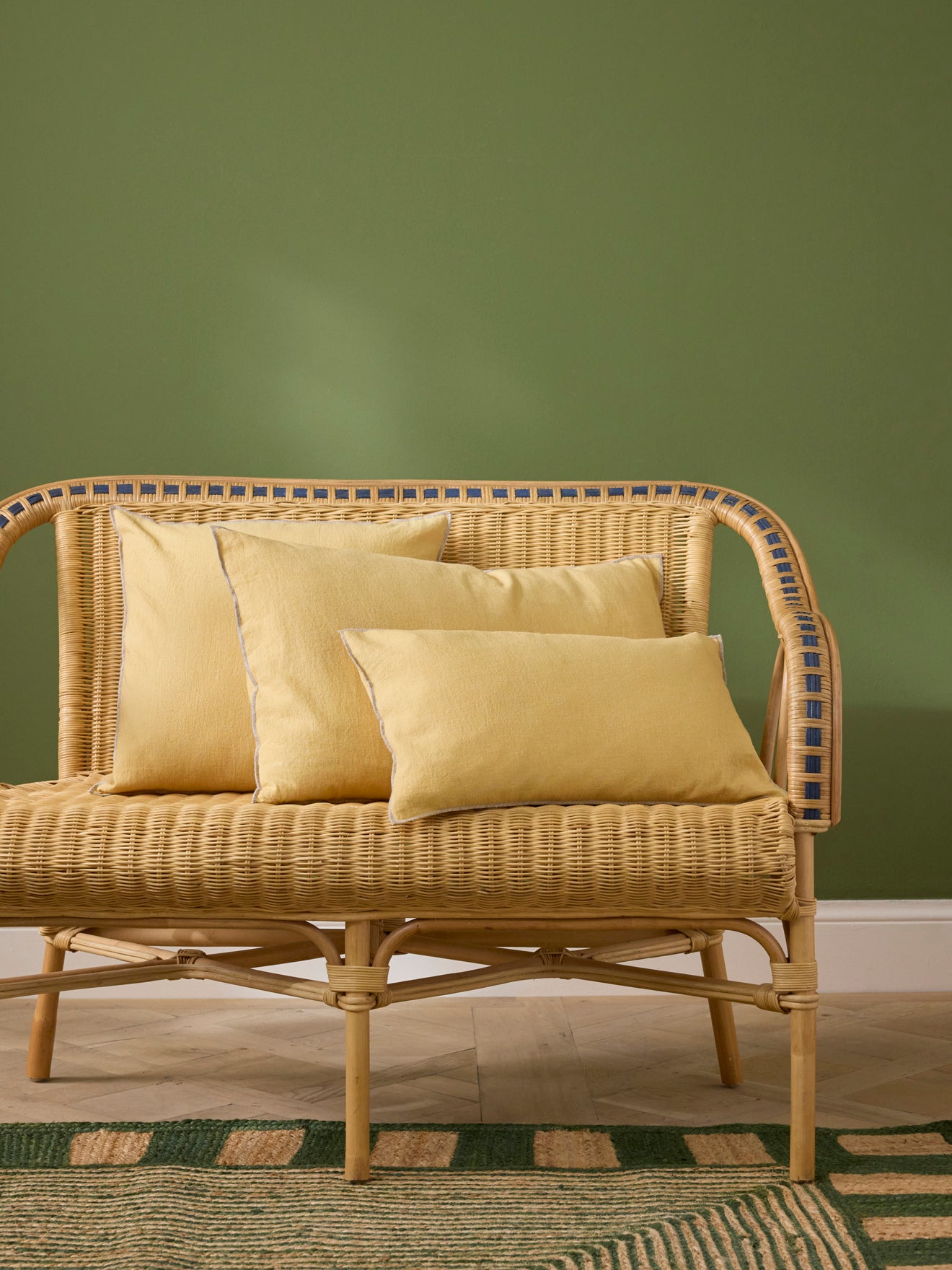 Housse de coussin unie en coton/lin