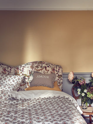 Coussin "Amour" imprimé vichy