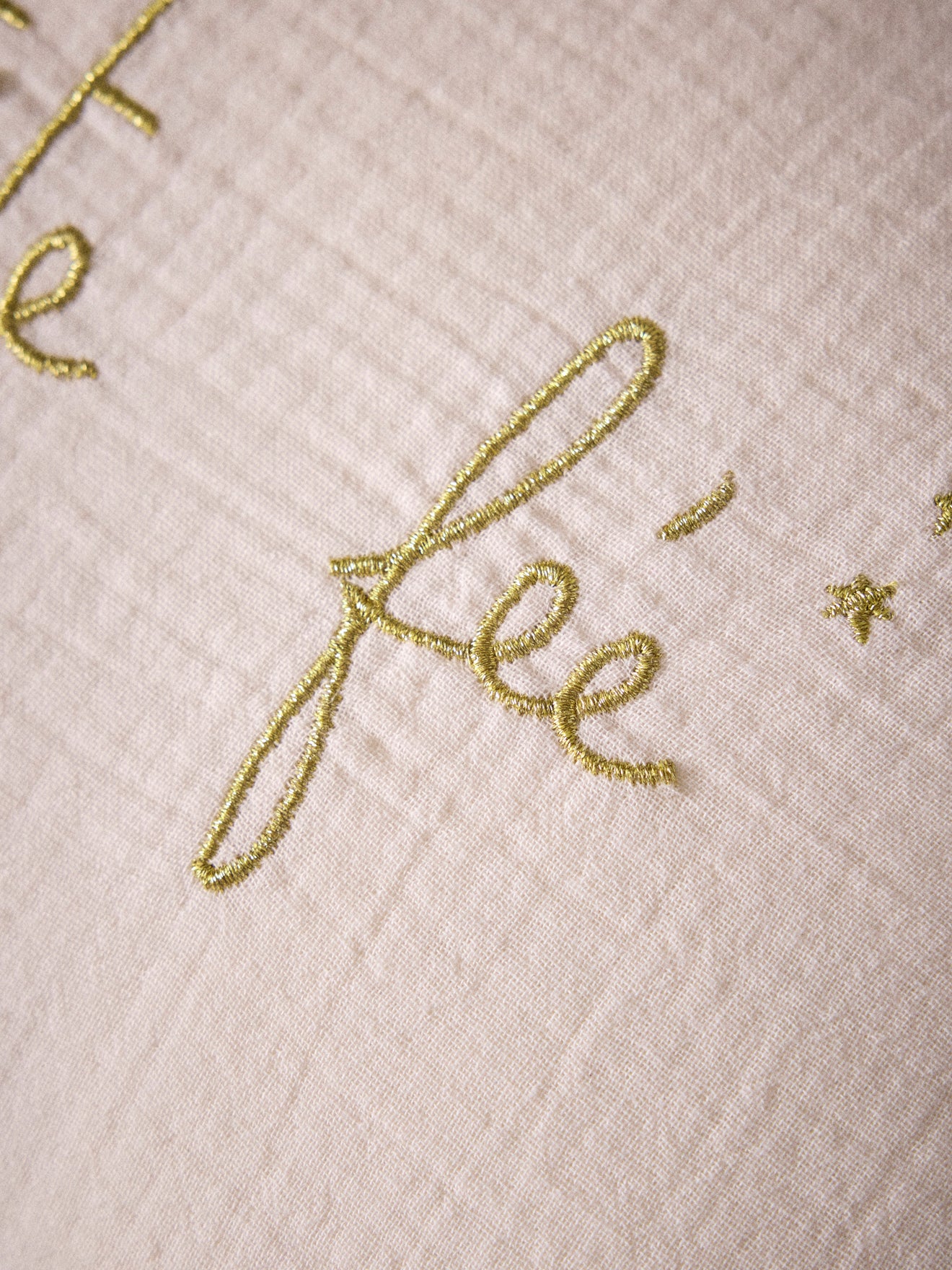 Kissen mit fliegender Mesh und goldener Stickerei