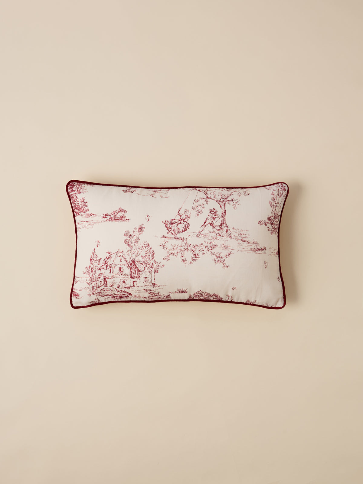 Housse de coussin esprit toile de Jouy