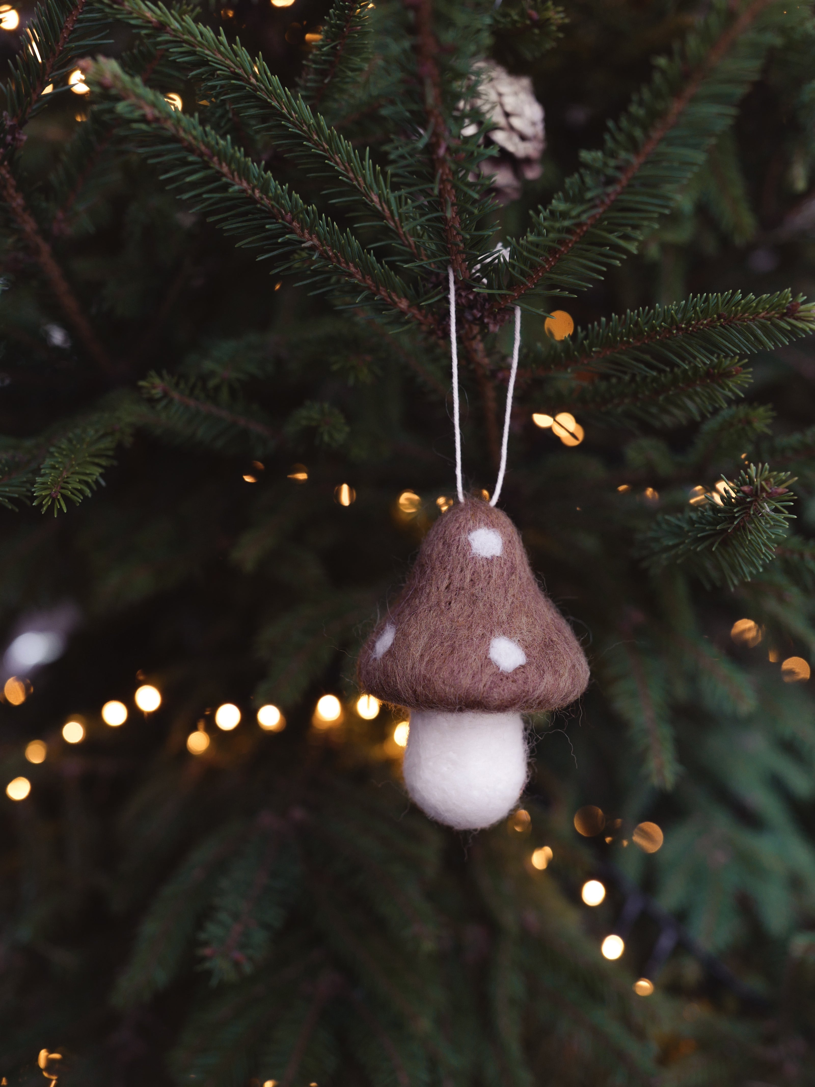 Champignon à suspendre en feutrine - lot de 4