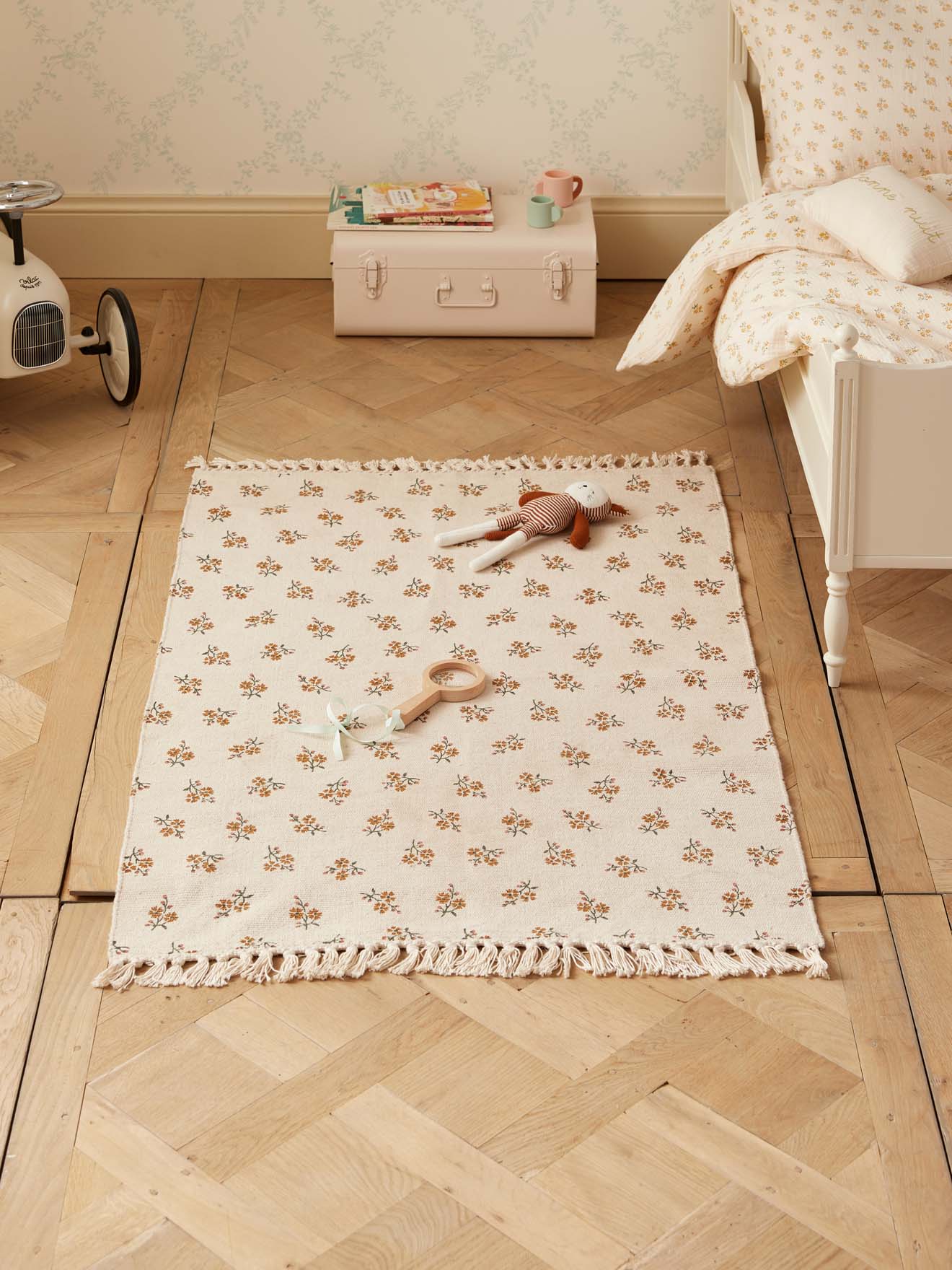 Teppich aus Baumwolle mit Kate-Print