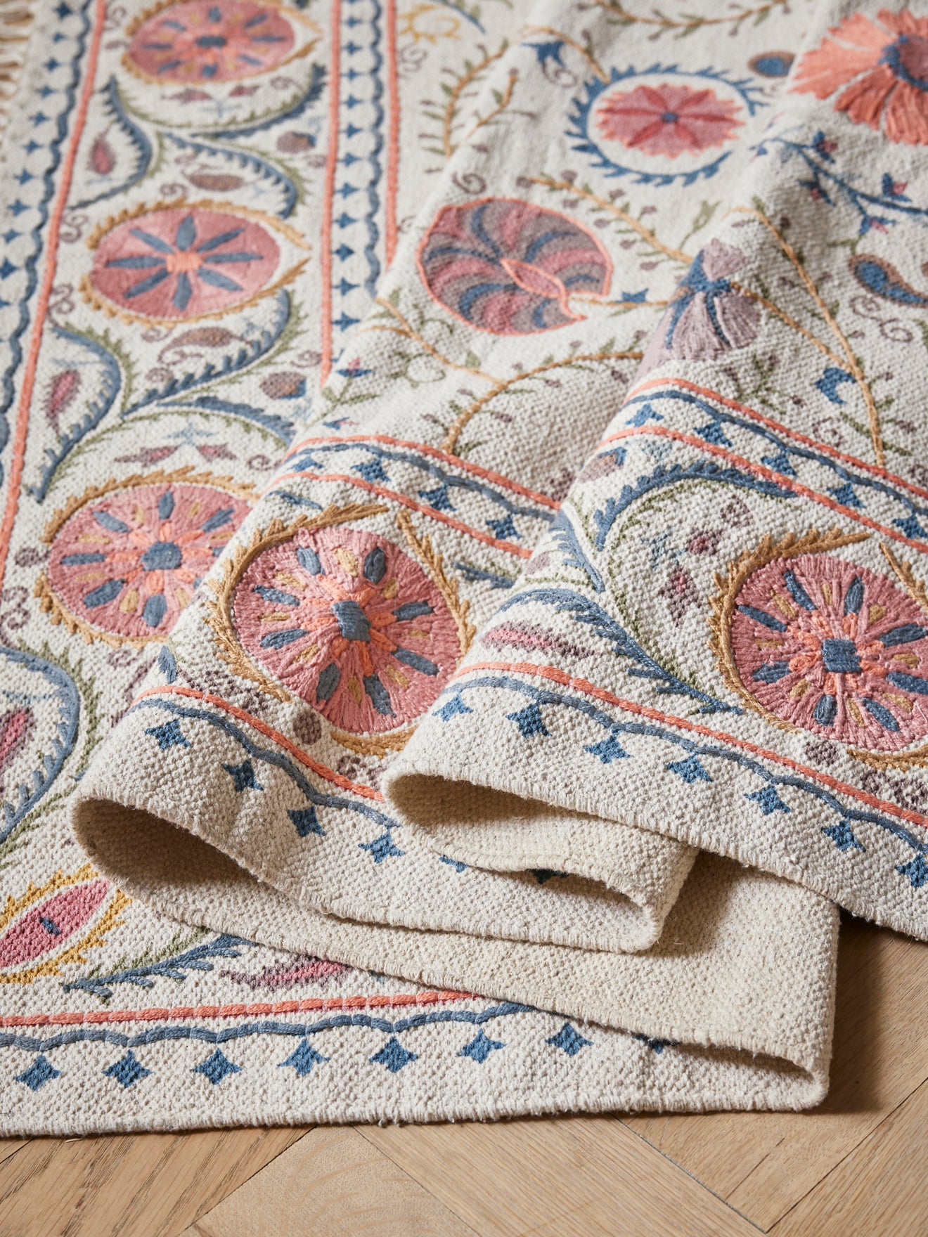 Tapis Flore en coton - Taille M