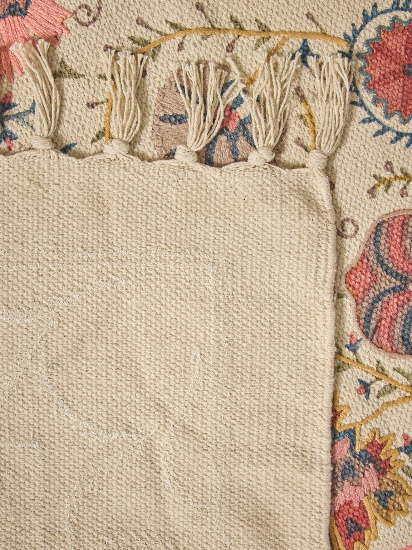 Bestickter Baumwollteppich « Flore » – XL