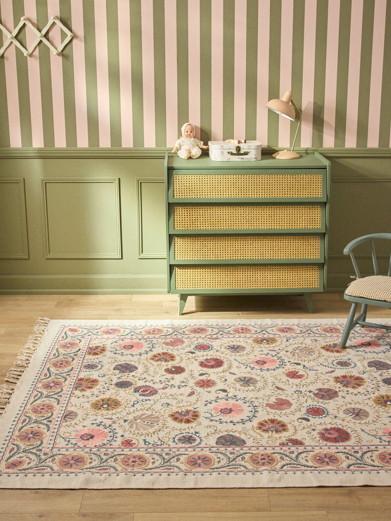 Bestickter Baumwollteppich « Flore » – XL