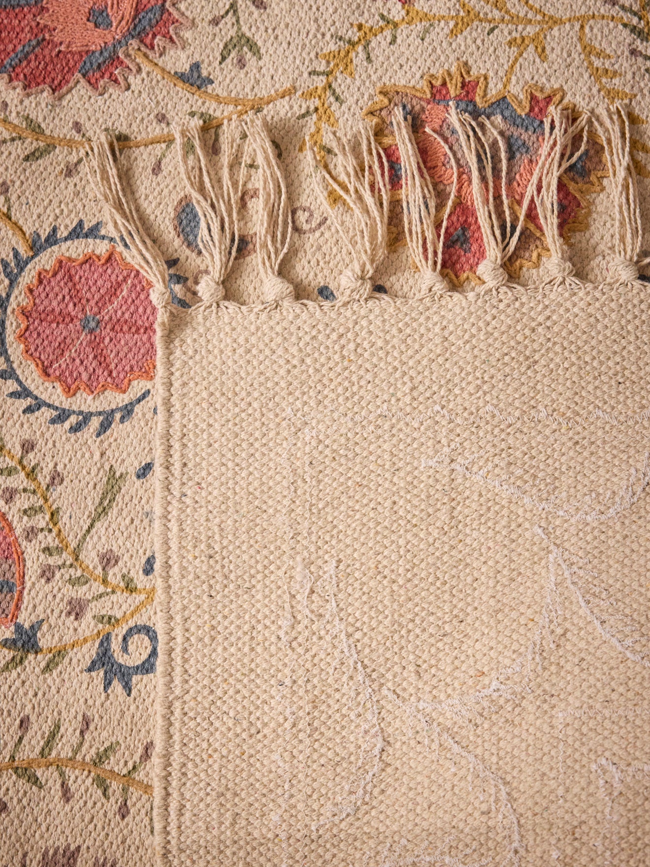 Bestickter Baumwollteppich « Flore » – XL