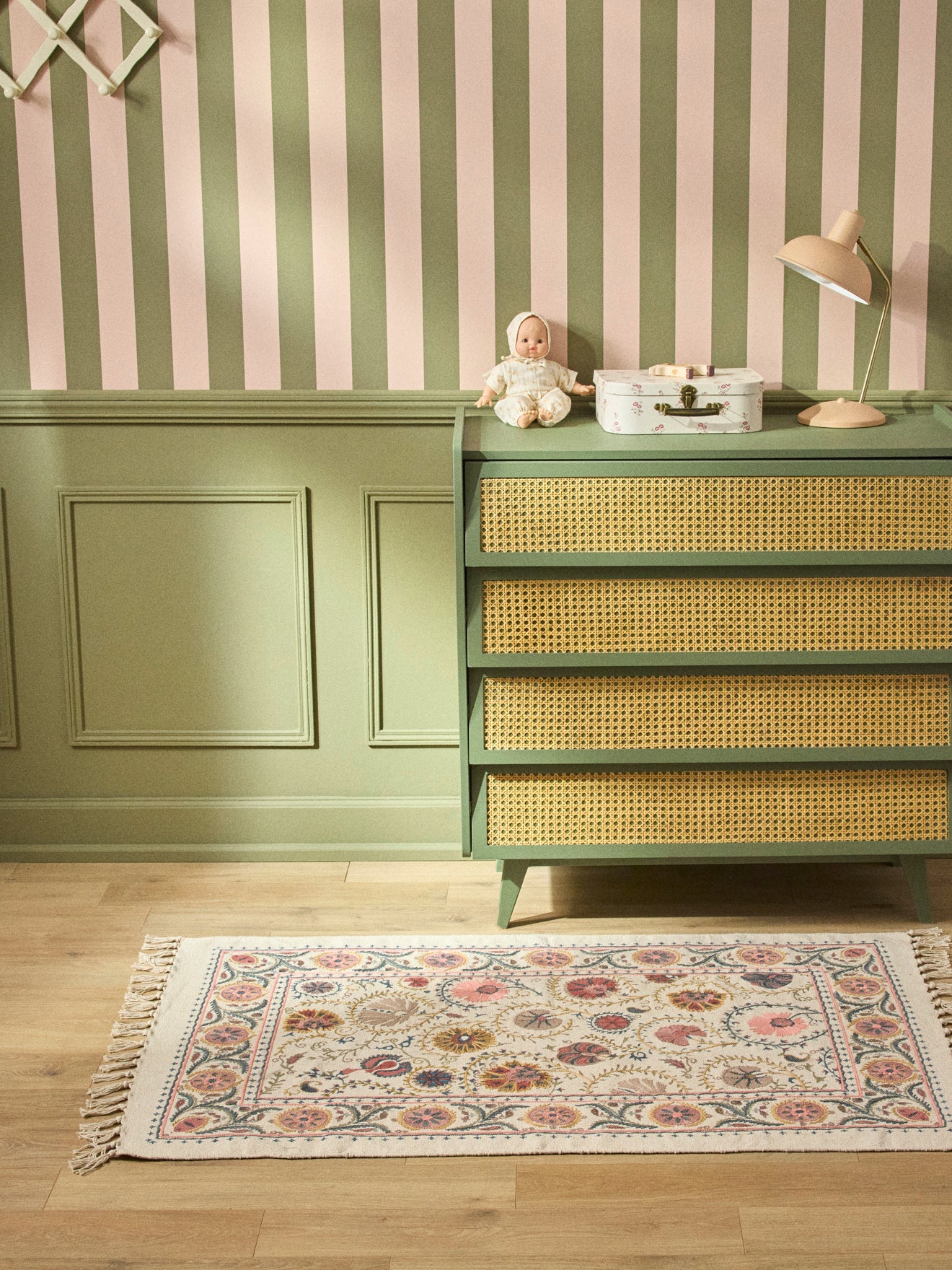 Bestickter Baumwollteppich « Flore » – XS