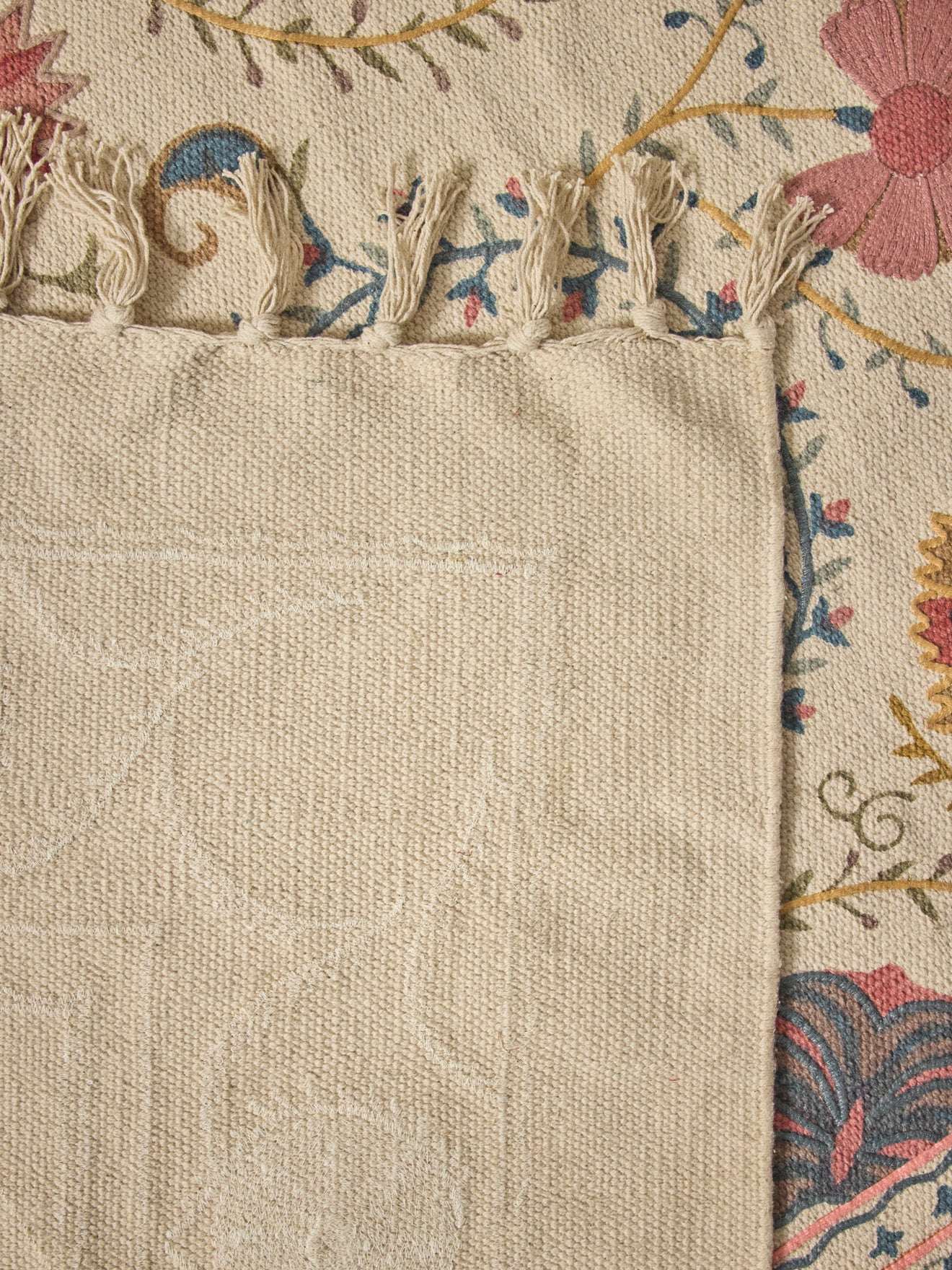 Bestickter Baumwollteppich « Flore » – XS