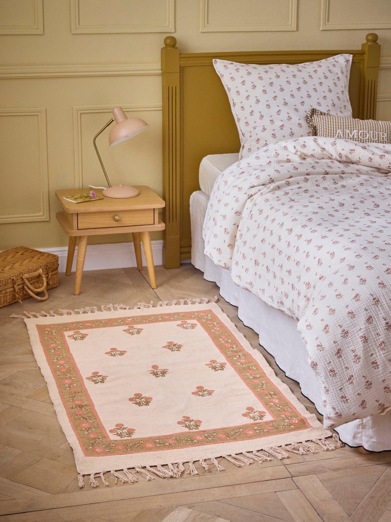 Teppich Agathe aus bestickter Baumwolle - kleines Modell