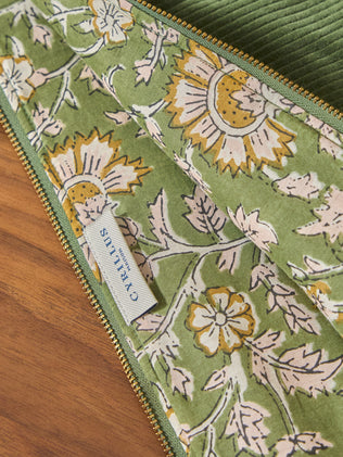 Pochette ordinateur en velours côtelé