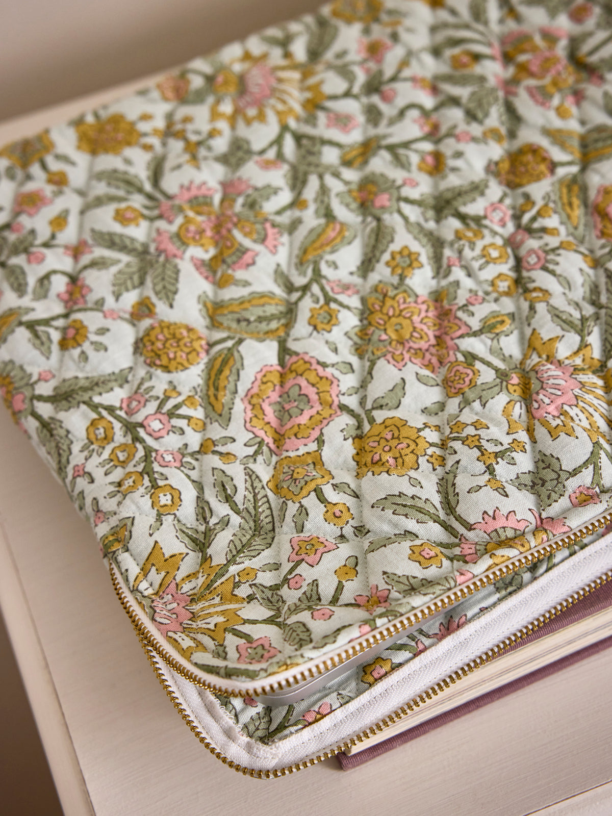 Pochette ordinateur en tissu indien - imprimé Kolkata