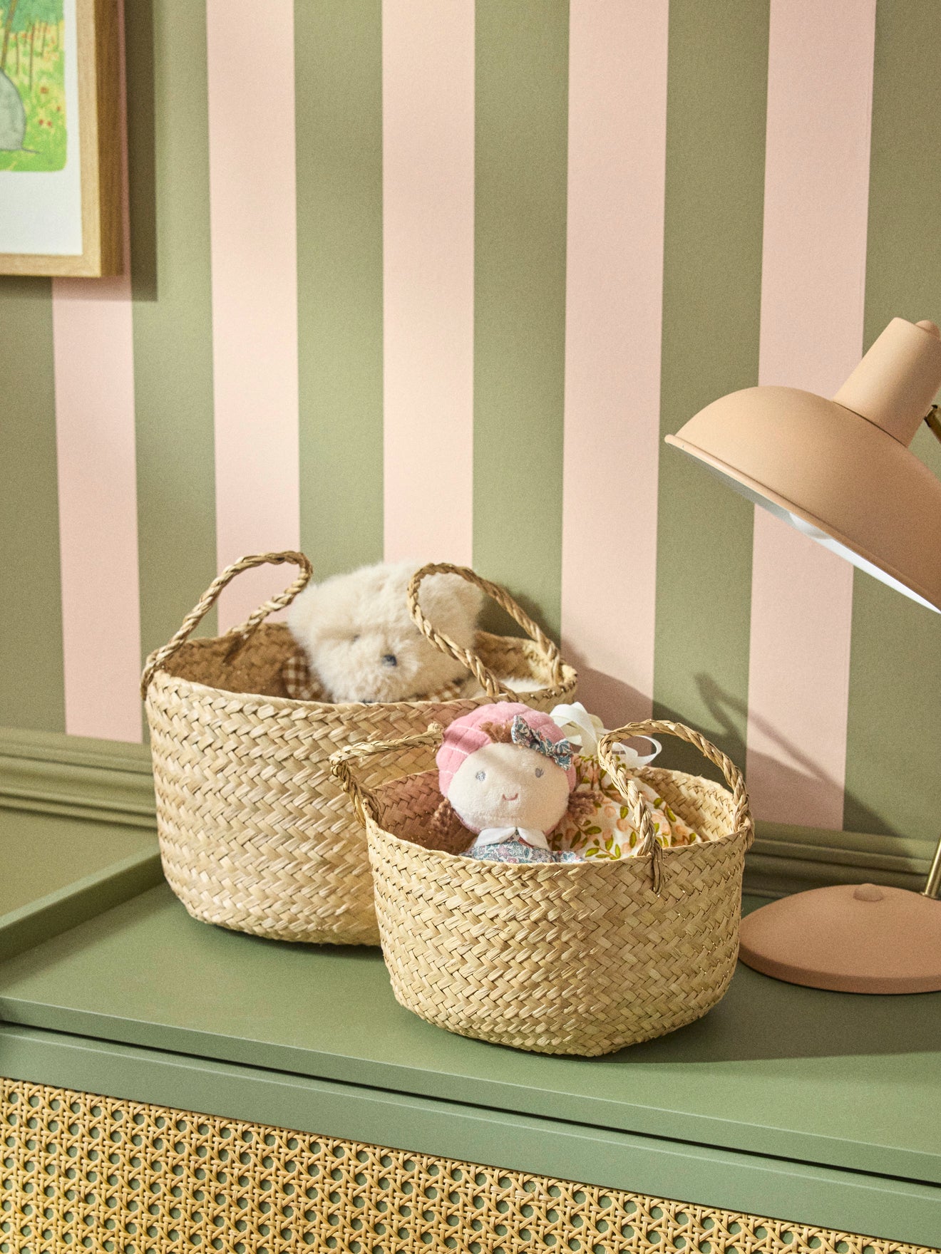 Korb aus Rattan im 2er-Set