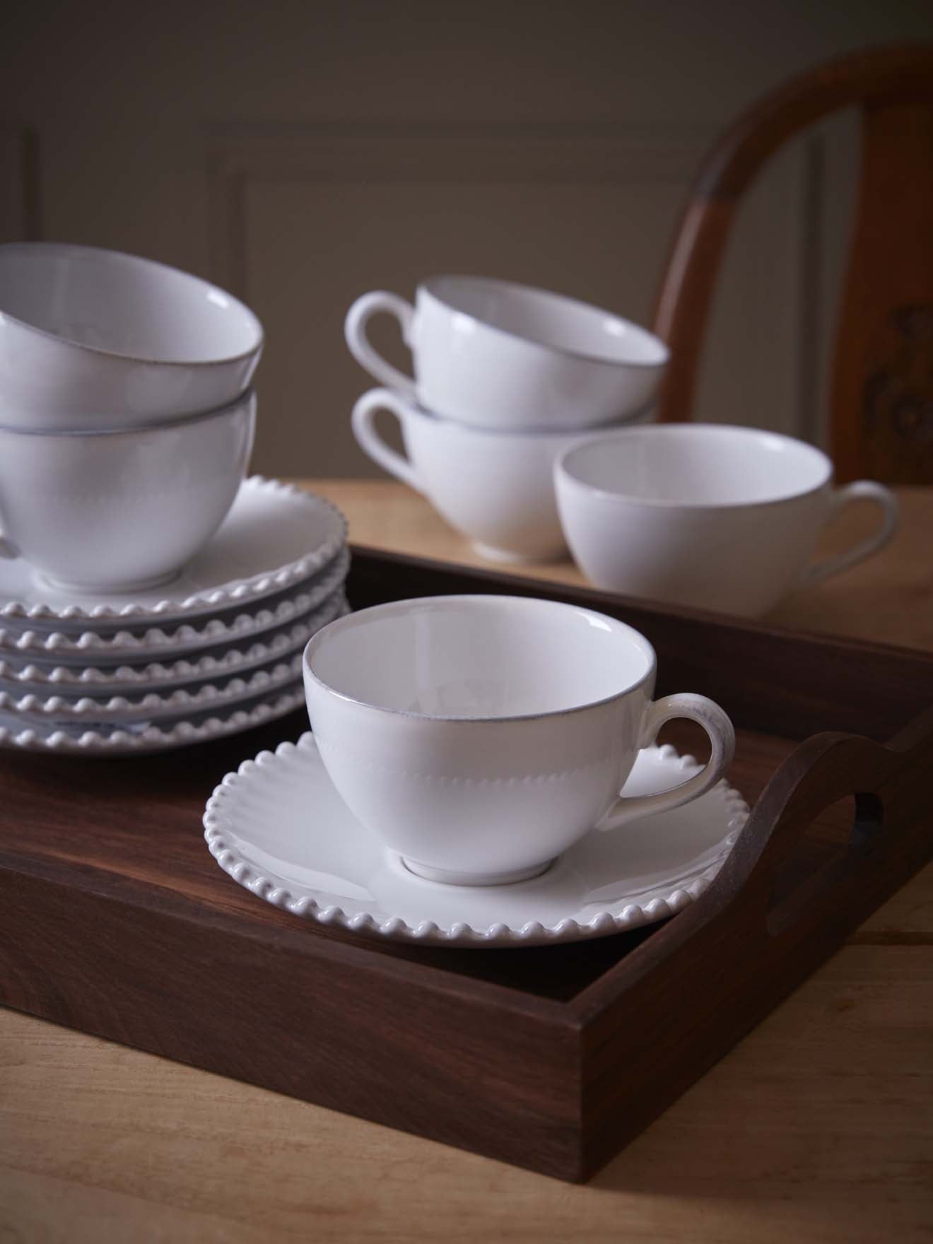 Tasse und Untertasse « Perle » im 6er-Set - Collection Costa Nova
