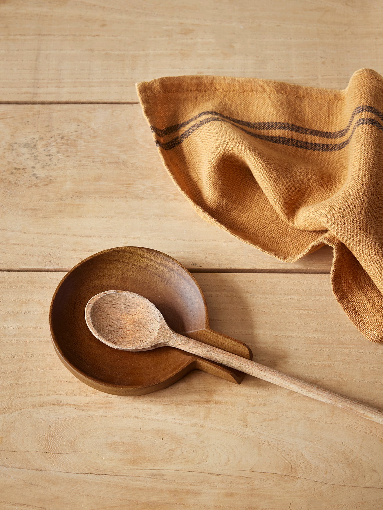 Repose-cuillère en bois d'acacia