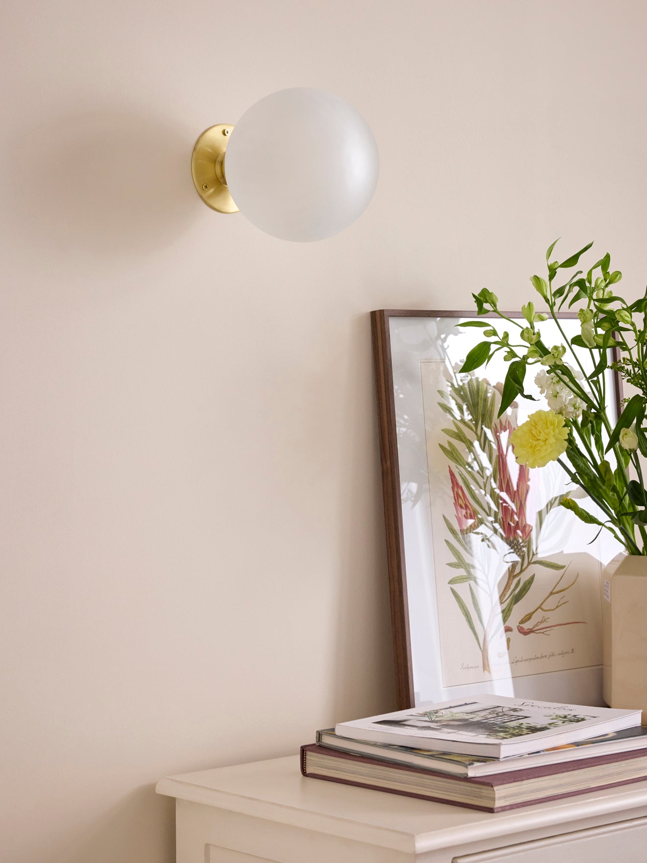 Wandapplikation Doria aus Glas und Metall